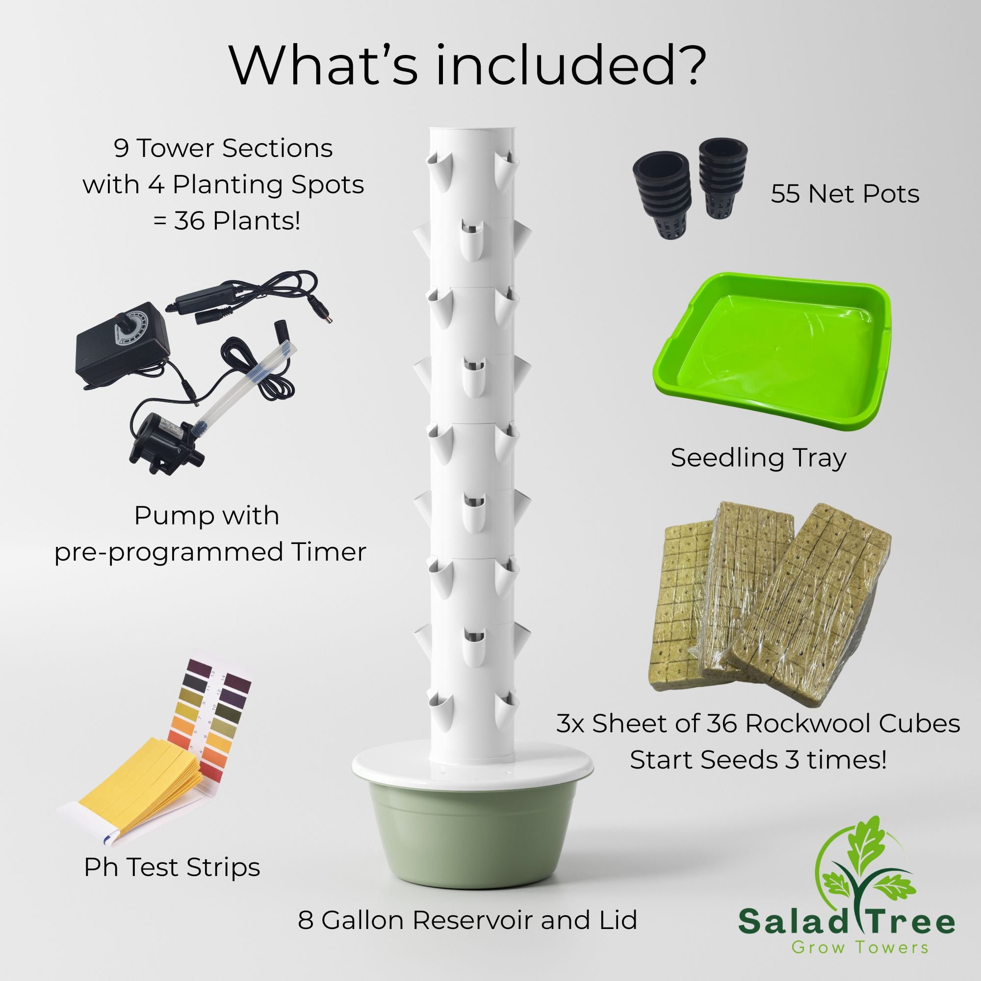 Arbre à salade - Kit de tour de culture à 9 niveaux