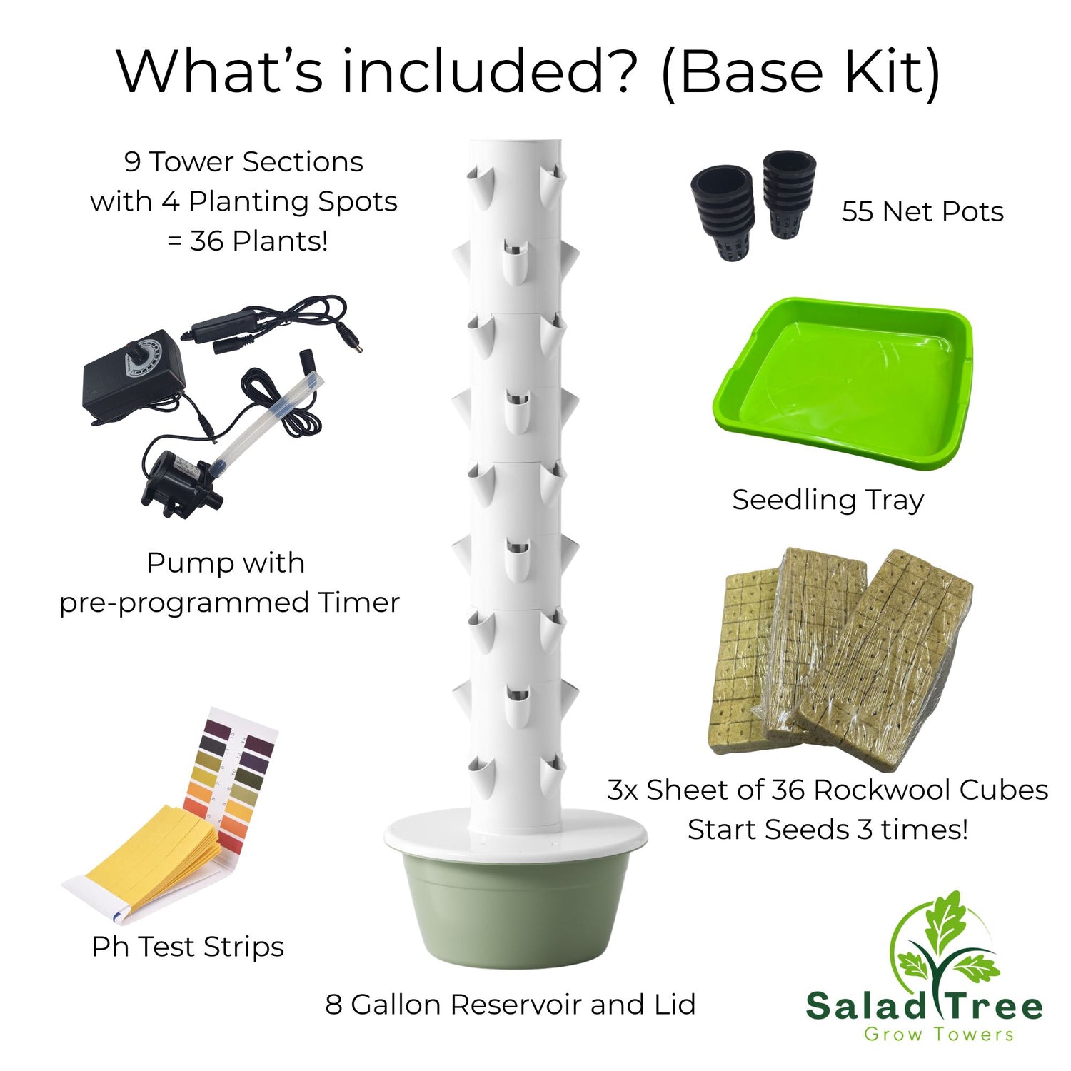 Arbre à salade - Kit de tour de culture à 9 niveaux