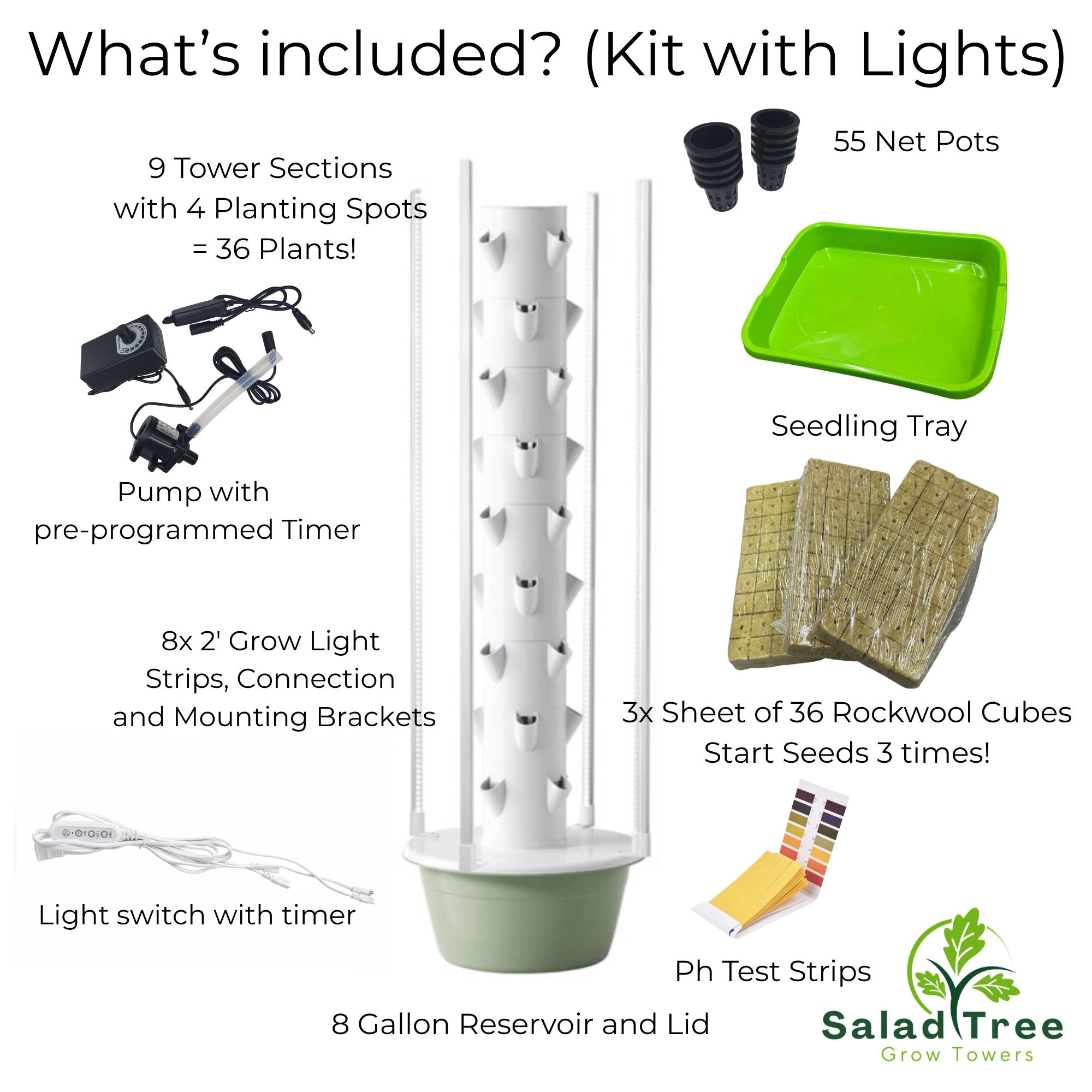 Arbre à salade - Kit de tour de culture à 9 niveaux